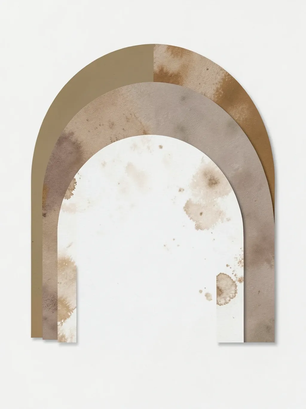 Layered textured arches in muted earth tones — AI-generated example render