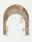 Layered textured arches in muted earth tones — AI-generated example render