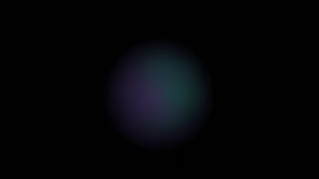 Dark minimalist desktop wallpaper with a soft indigo and teal gradient orb glowing on near-black