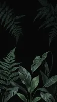 A dark moody botanical phone wallpaper with fern fronds