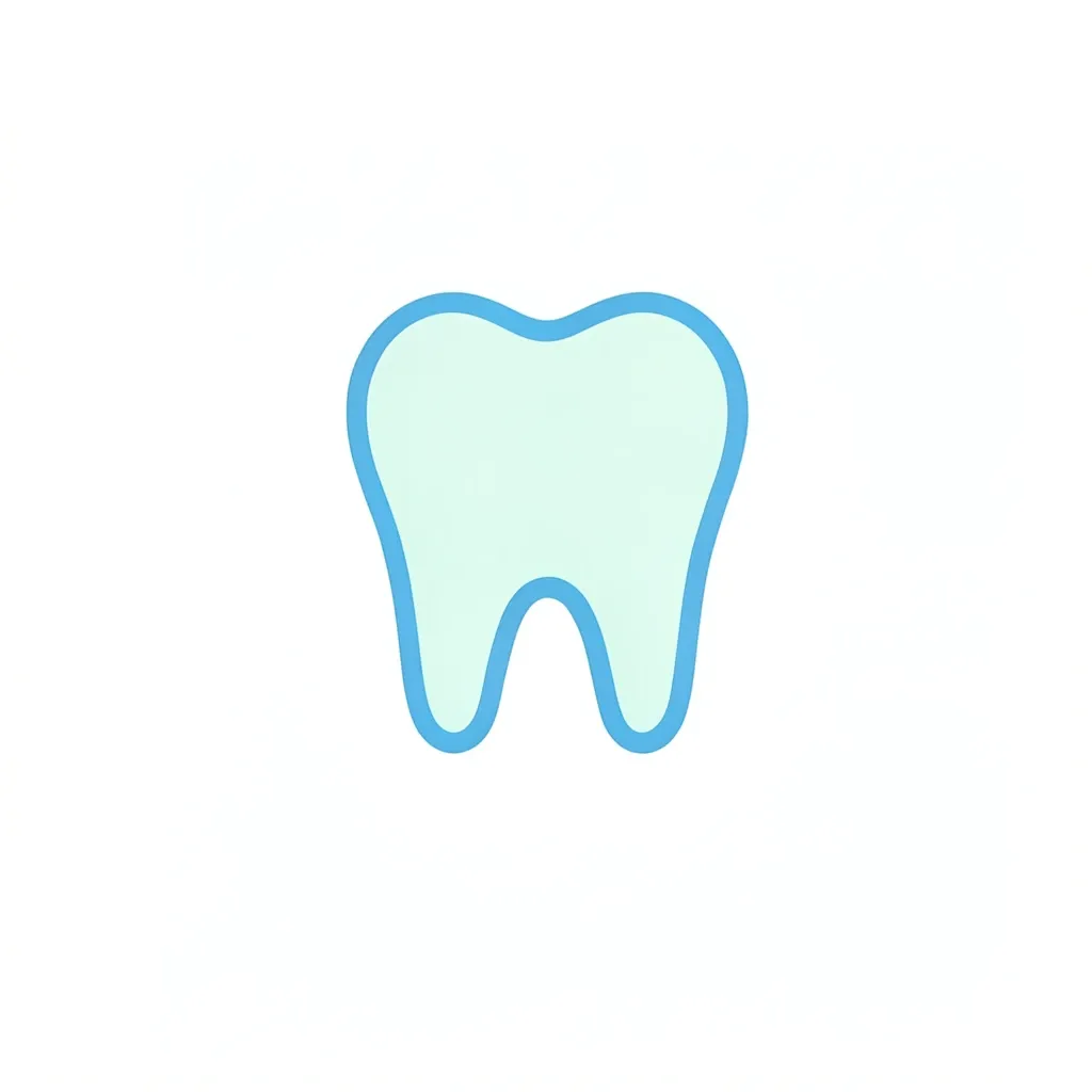 Minimal blue and mint dental logo of a tooth whose lower edge curves into a smile line