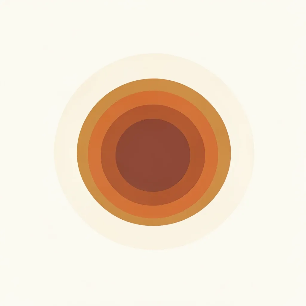 Flat concentric sun circles in a warm poster palette