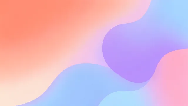 Smooth abstract gradient-mesh wallpaper with coral, peach, lilac and blue blending like liquid