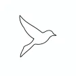 A single-line swallow bird logo mark on white — AI-generated example render
