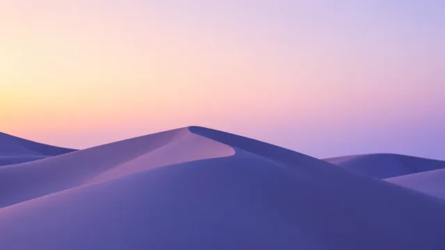 Minimal abstract desert dunes with smooth sand ridges in peach and lavender gradients