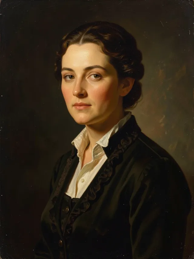 Oil painting classic portrait of a person with soft brushwork and warm tones