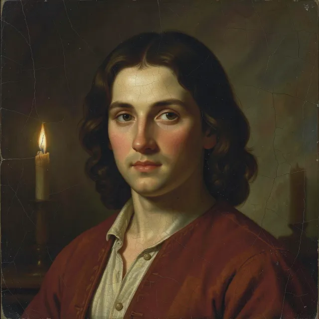 A renaissance oil painting avatar in candlelit earth tones