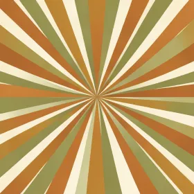 Seamless retro 1970s sunburst pattern with mustard, burnt orange and avocado green rays