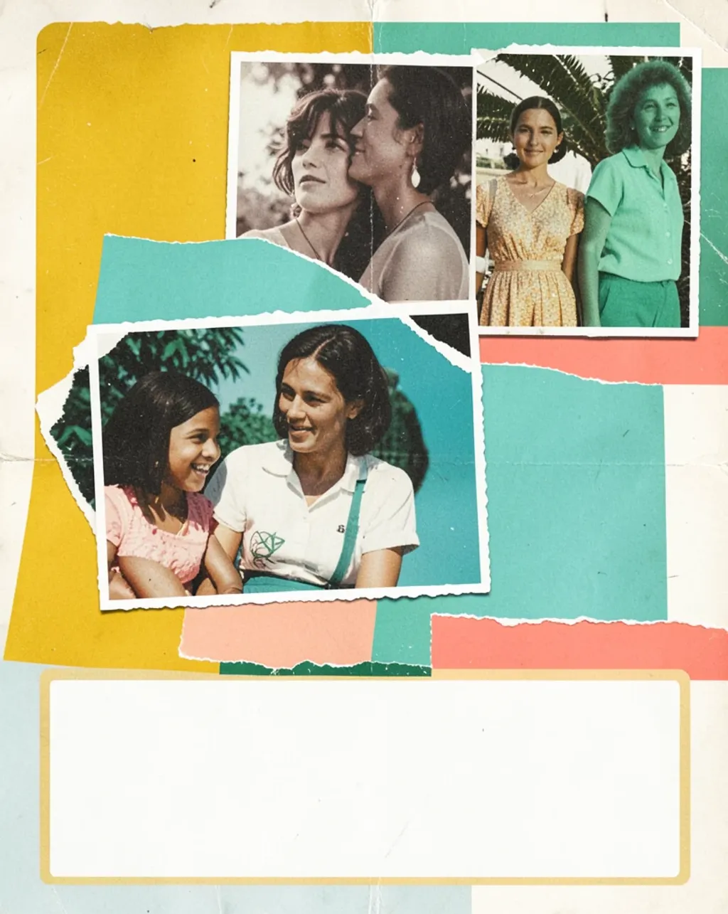 Retro collage social carousel with cutout photos and color blocks