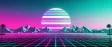 A synthwave sunset over a neon grid plain — AI-generated example render