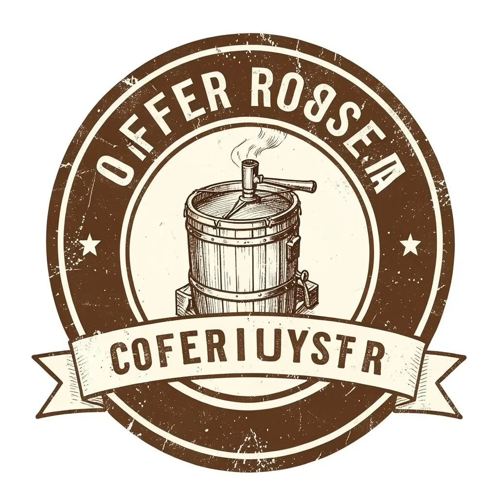 A vintage circular coffee roaster badge logo — AI-generated example render
