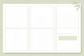 Minimalist weekly planner spread template with seven day columns in a sage and cream palette